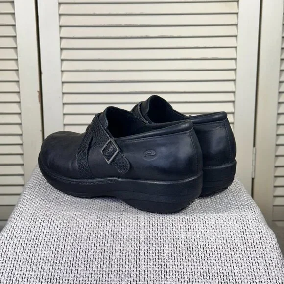 Abeo 24/7 Bella Matte Black Nubuck Cross Strap Clog Slip Resistant Size 7.5 - Picture 4 of 8